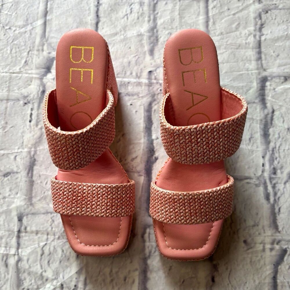 BEACH by Matisse Pink Woven Platform Sandals